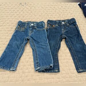 True Religion Kids Classic Blue Jeans lot set 6-12 and 12-18 months
